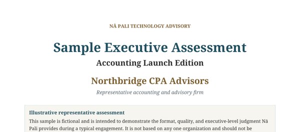 Preview of the Northbridge CPA Advisors sample assessment