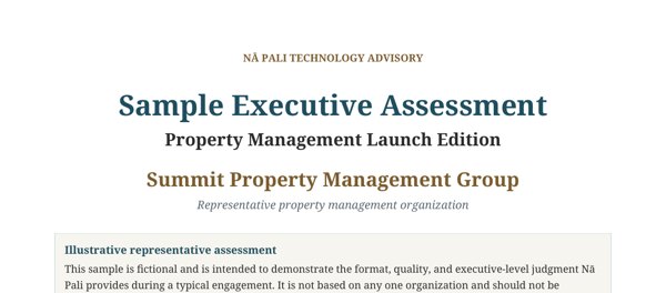 Preview of the Summit Property Management sample assessment